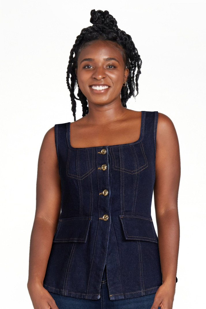 Scoop Women's and Women's Plus Denim Corset Top, Sizes XS-4X | Walmart (US)
