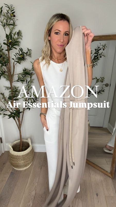 Amazon Air Essentials Jumpsuit  

Love this jumpsuit so much, I have it in 3 colors! This must-have jumpsuit is buttery soft, has pockets, and looks so chic. Perfect for travel and errands!  Wearing small in beige grey, 15 colors available! Im 5’7” for reference. 

Travel outfit, travel style, casual outfit, jumpsuit, Amazon outfit, 
what to wear, how to style, comfy chic outfit, elevated casual, designer look for less, Amazon fashion, air essentials look for less,  designer inspired, amazon must haves, athleisure style, comfy style, mom outfit, easy outfit, affordable fashion, errands outfit 

#LTKtravel #LTKstyletip #LTKfindsunder50