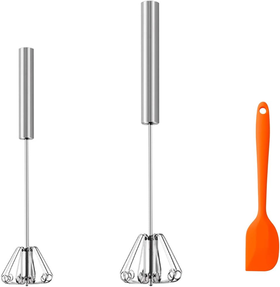 BESORICH Egg Whisk (2PCS-12"+10"), Hand Push Egg Whisks for Cooking, Easy Use and Save Much Energ... | Amazon (US)