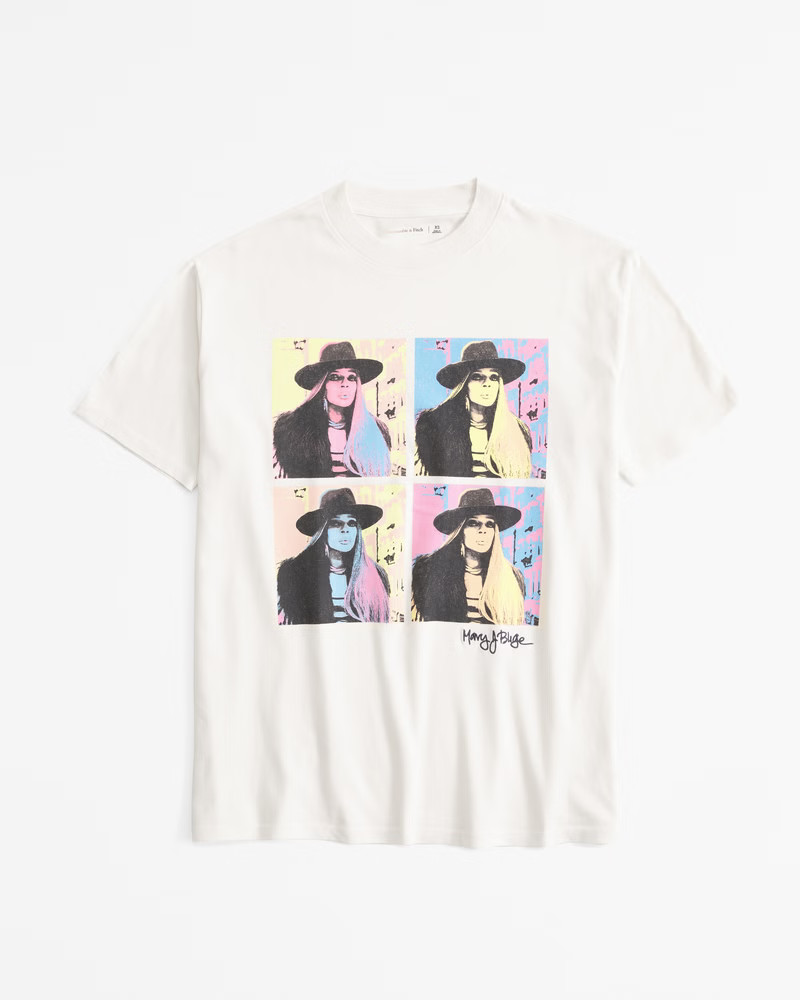 Women's Oversized Mary J. Blige Graphic Tee | Women's Tops | Abercrombie.com | Abercrombie & Fitch (US)