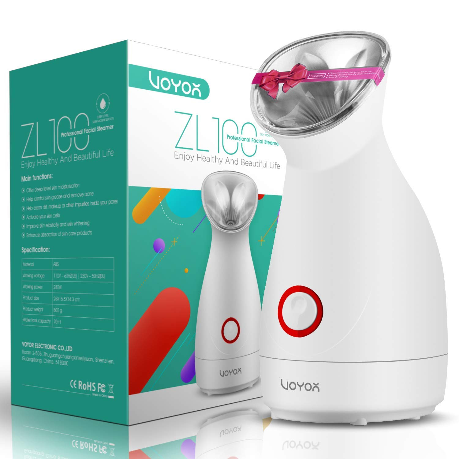 VOYOR Face Steamer Professional Facial Steamer for Pores Sinuses Acne and Blackheads, Nano Ionic ... | Amazon (UK)