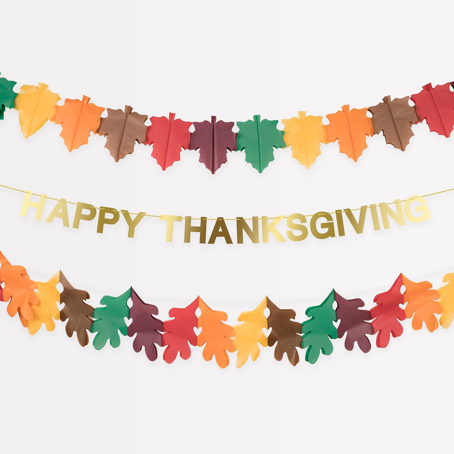 Meri Meri Tissue Paper Thanksgiving Garland (Pack of 1), 10.5' with Excess Cord, Thanksgiving Decorations, Fall Harvest Party Decorations, Maple Leaf Garland | Amazon (US)