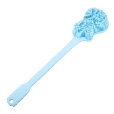 Unique Bargains Back Scrubber for Shower Bath Silicone Body Brush with Long Handle for Skin Exfoliating 1Pc Blue | Target