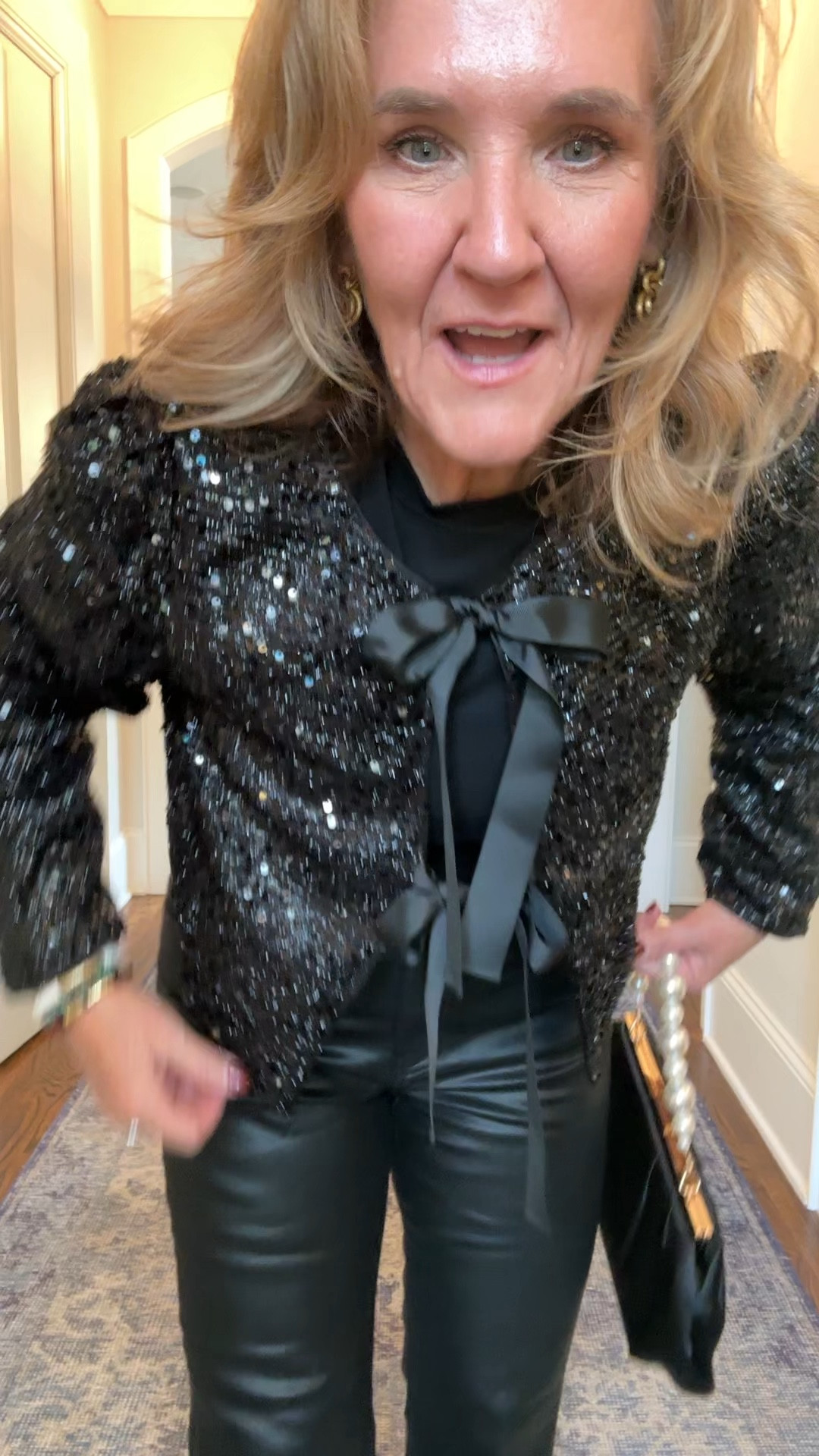 Festive knit and sequined jacket 50% off! All Avara holiday is 50% off this weekend. I’m wearing a large. I’ll link some favorite pieces from them that are on sale. 

Pants are coated denim. I’ll link at a couple sources so you can find your size. 

Holiday outfits Christmas outfits holiday party outfits New Year’s Eve outfit NYE

#LTKOver40 #LTKWatchNow #LTKHoliday