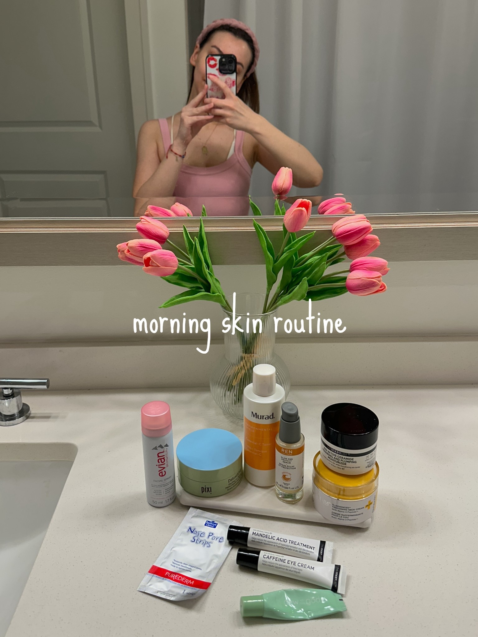morning skin routine of the day ☀️ I like to cycle products depending on my skin needs (like the nose pore strips for extra cleaning), and overall use these products super often! 

[beauty products, face moisturizer cream, inkey list, sephora sale haul, affordable skincare favorites, murad toner, evian spray, pixi eye masks, eye cream]


#LTKFindsUnder50 #LTKBeauty #LTKHome