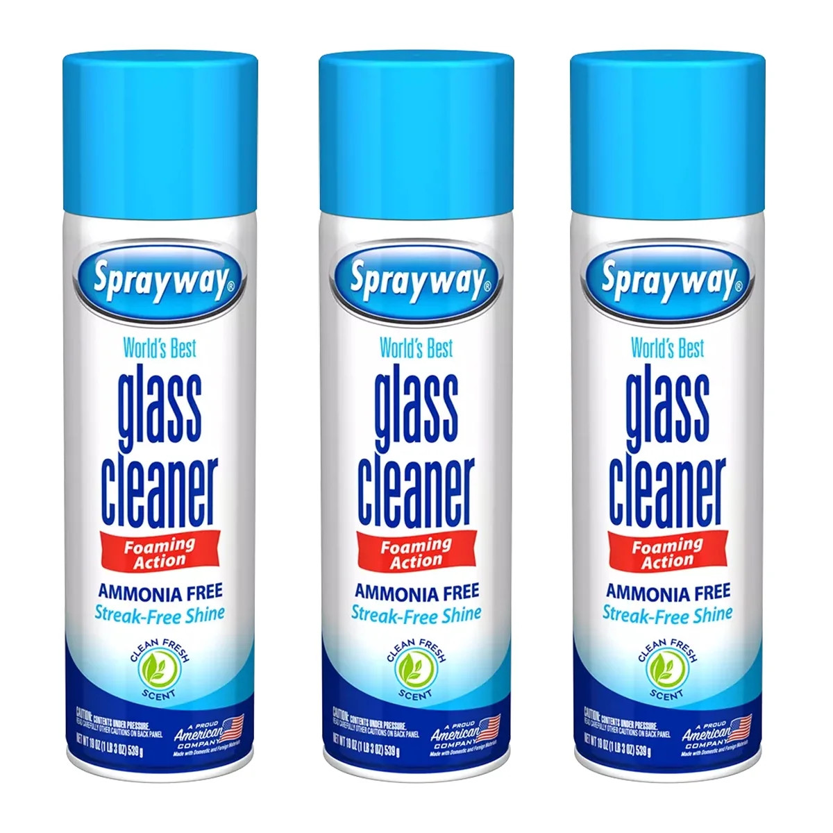 Sprayway Glass Cleaner Water Foaming Action Ammonia Free Streak-Free Shine Pack of 3 | Walmart (US)