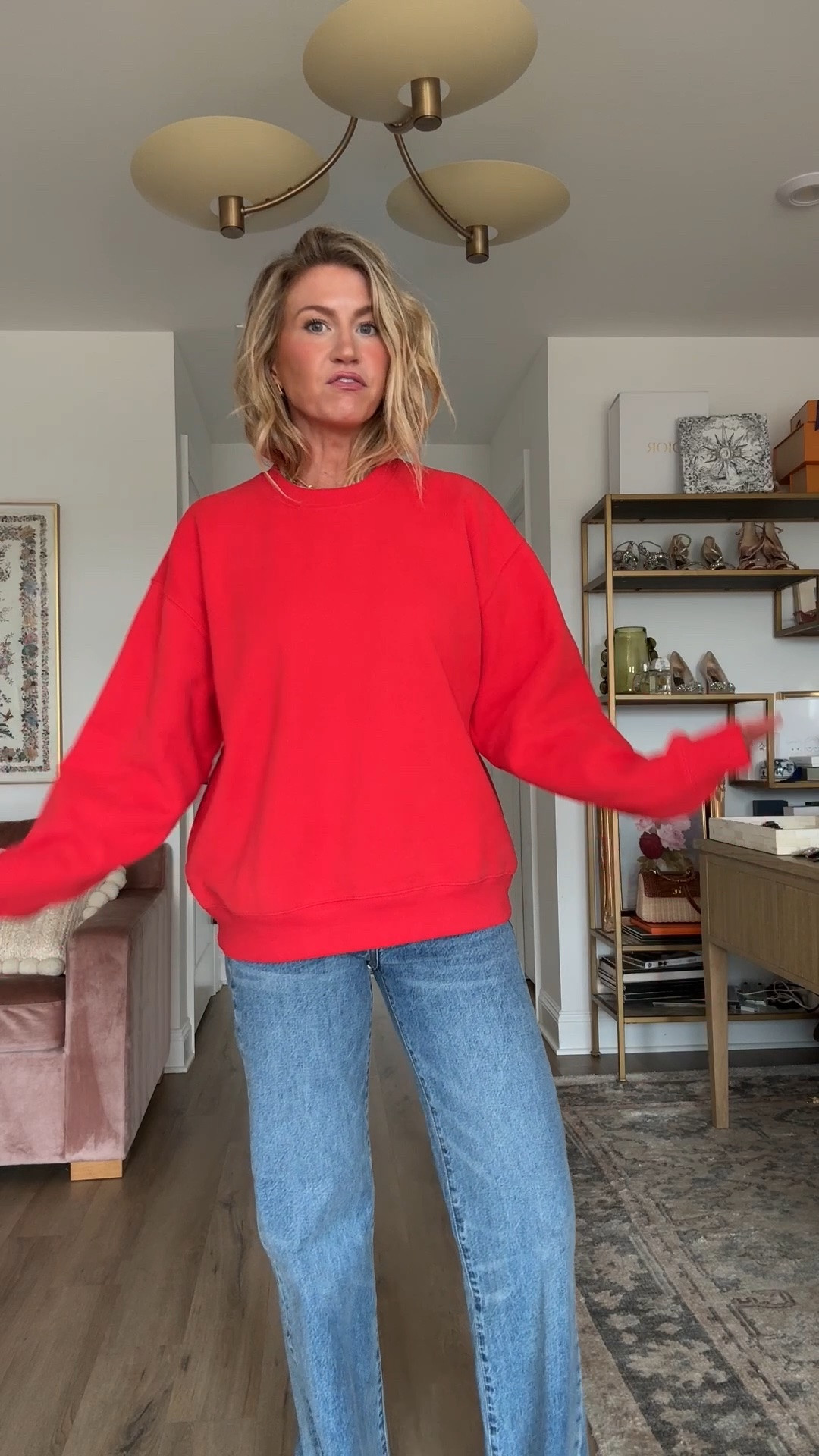 My favorite fleece sweatshirt! 
Sweatshirt: runs TTS, wearing size small 
Denim: run TTS, wearing size 25

#LTKootd #LTKgrwm #LTKSeasonal