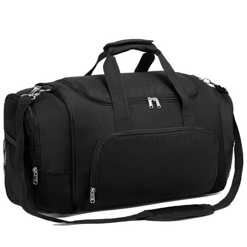 Vorspack Sports Duffle Bag - 24 Inches Gym Bag for Men and Women Lightweight Duffel Bag with Water Bottle Pocket for Sports Gym Travel - Black | Amazon (US)