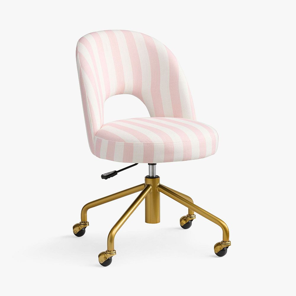 Cabana Stripe Mauve Blush Andie Swivel Desk Chair | Pottery Barn Teen