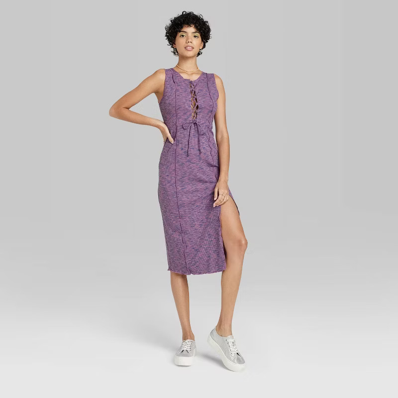 Women's Sleeveless Lace-Up Knit Dress - Wild Fable™ | Target