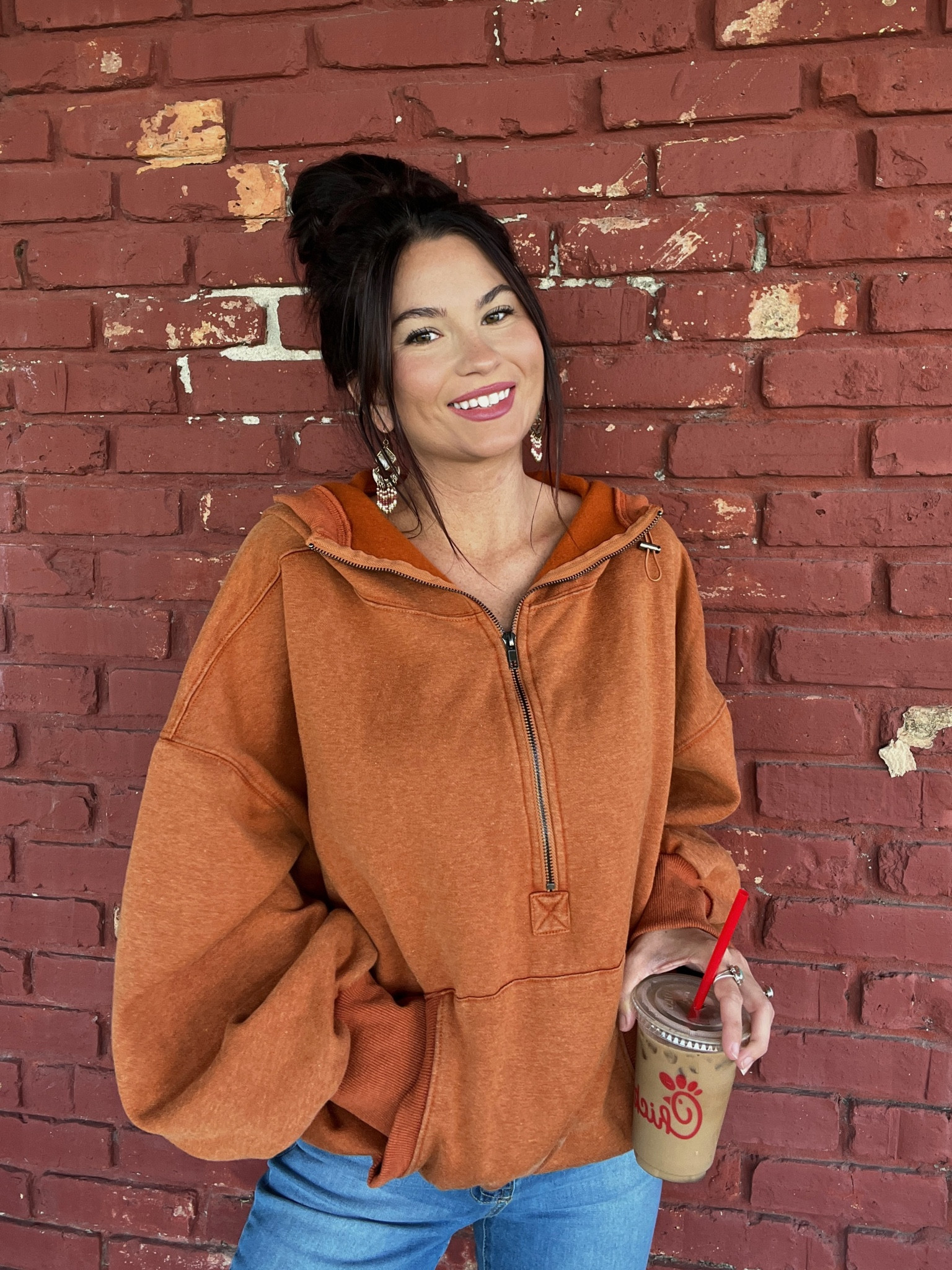 Quarter zip hoodie restocked from last year!! Fits oversized, wearing small! Discount code LORI20

#LTKSeasonal #LTKFallSale #LTKStyleTip