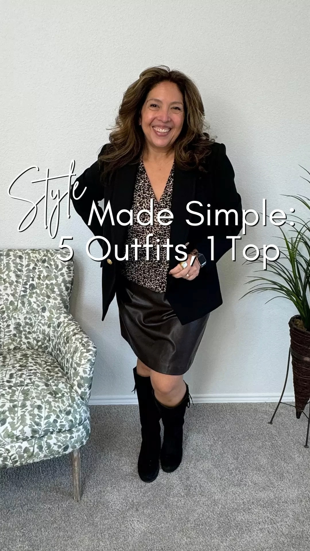 🖤 5 Ways to Style the Bold Ruby Top by EVEREVE (and it's less than $30!) 🖤

Confidence isn’t just a mindset—it’s a mission, and your wardrobe plays a powerful part. This animal print Ruby Top is as versatile as it is bold, and here are 5 ways to wear it with confidence:

1️⃣ Wide-Leg Jeans: Effortless and elevated for a polished, confident look. 
2️⃣ Cropped Wide-Leg Pants: Add some flair and comfort for a standout casual vibe. 
3️⃣ Blazer: Pair it with a sleek blazer for a sharp, professional edge. 
4️⃣ Denim Skirt: Playful, perfect for showing off your unique style. 
5️⃣ Tailored Pants: Structured and chic for that refined, put-together feel.

Helping my clients transform their style and boost their confidence is my passion, and I love every moment of it! ✨ How will you wear yours?

#LTKTravel #LTKStyleTip #LTKWorkwear