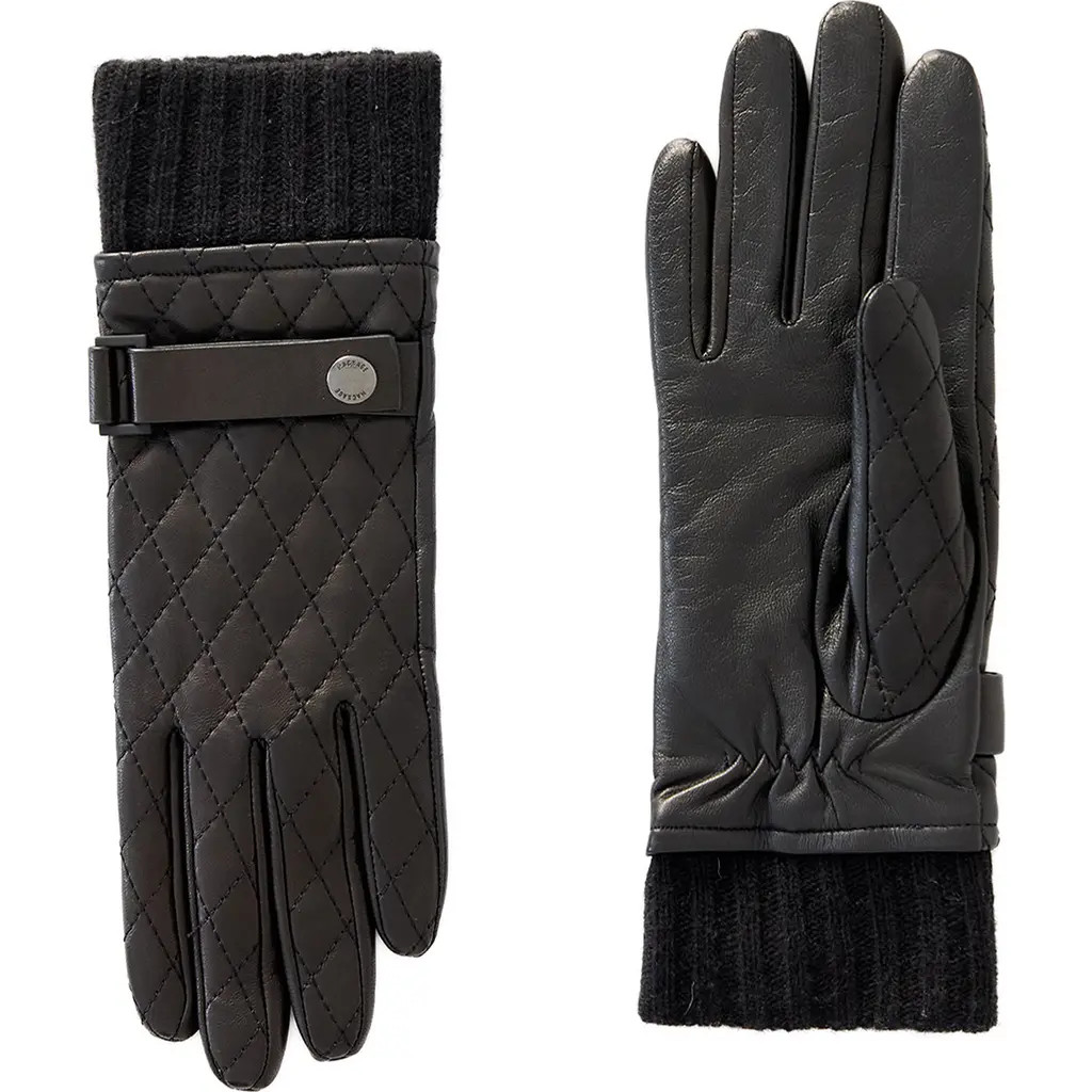 Mackage Fia Etip Quilted Leather Gloves in Black at Nordstrom, Size Large | Nordstrom