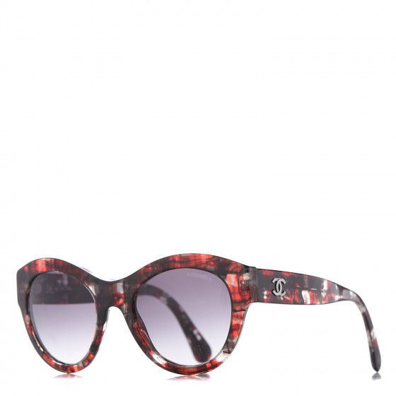 CHANEL Acetate Butterfly Sunglasses 5371 Red Black | Fashionphile