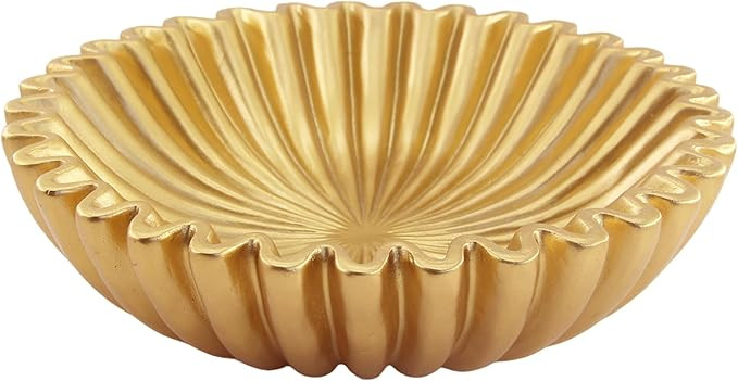 Large Modern Decorative Ruffle Bowl for Home Decor Fruit Bowl Organic Catch All Key Kitchen Entry... | Amazon (US)