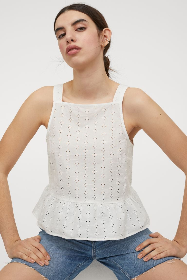 Top with Eyelet Embroidery | H&M (US + CA)