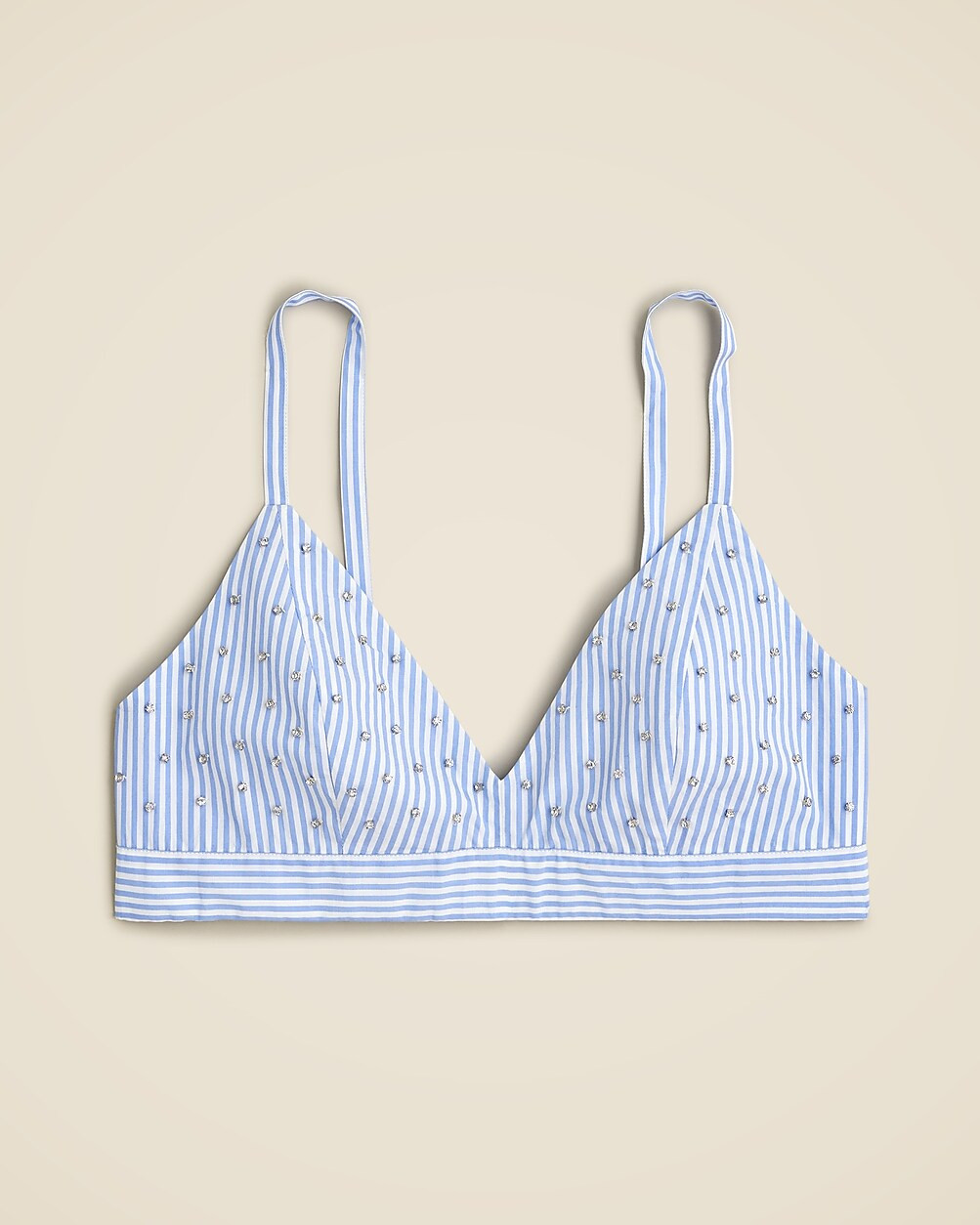 Collection embellished bra top in stripe | J. Crew US