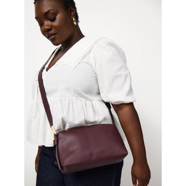 Buy Dark Red Faux Leather Crossbody Bag One Size | Bags | Tu | Tu Clothing