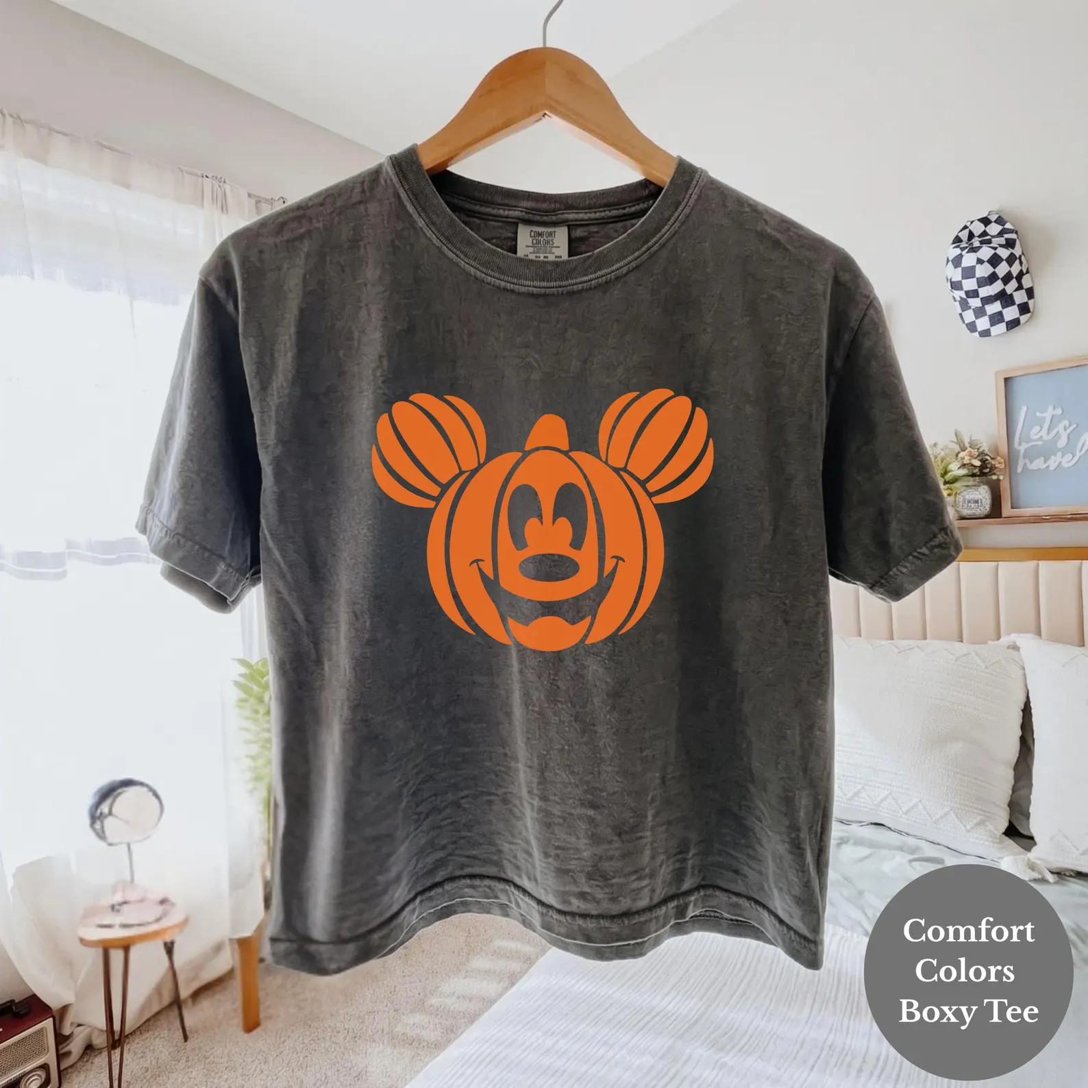 Mickey Pumpkin Comfort Colors Boxy Tee, Disneyland halloween Tee, Cute Mickey Tshirt, Mickey Pump... | Etsy (Global)