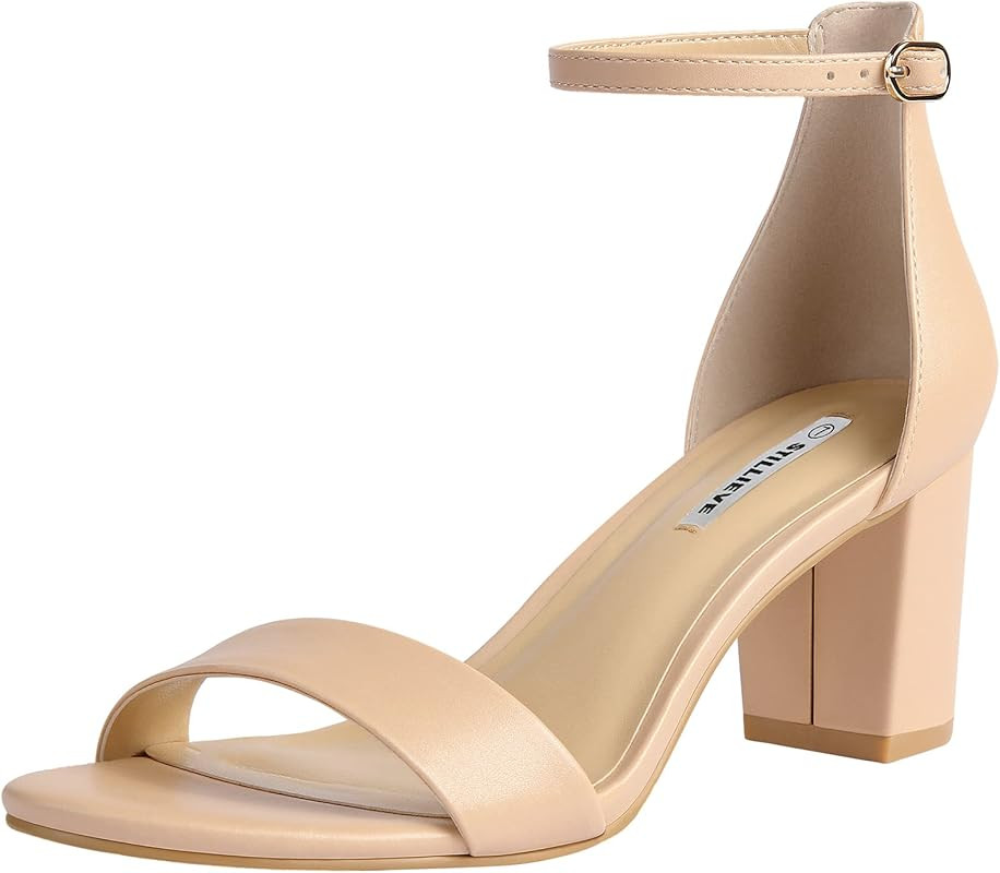 STILLIEVE Women’s Ankle Strap Low Block Heel Sandal | Amazon (US)