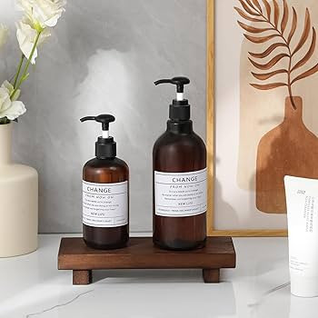 Small Wood Tray Pedestal Stand Farmhouse Bathroom Decor Decorative Wooden Riser Kitchen Soap Dish... | Amazon (US)