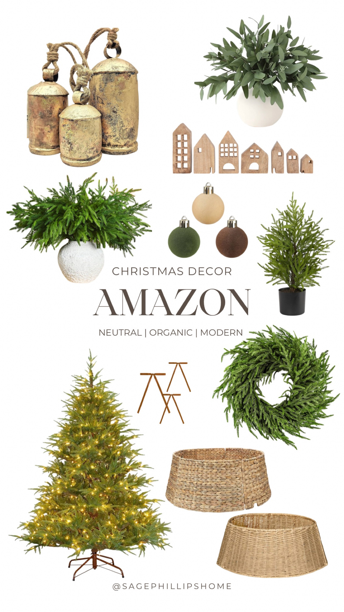 These Amazon finds are perfect for creating a neutral holiday look that feels natural and timeless:

	•	Vintage  bells
	•	Faux greenery 
	•	Wooden village
	•	Neutral Christmas ornaments
	•	Wreath
	•	Wicker tree collars
	•	Christmas tree
	•	Ribbon

I can’t wait for Nov excited

#LTKstyletip #LTKcanada #LTKsale