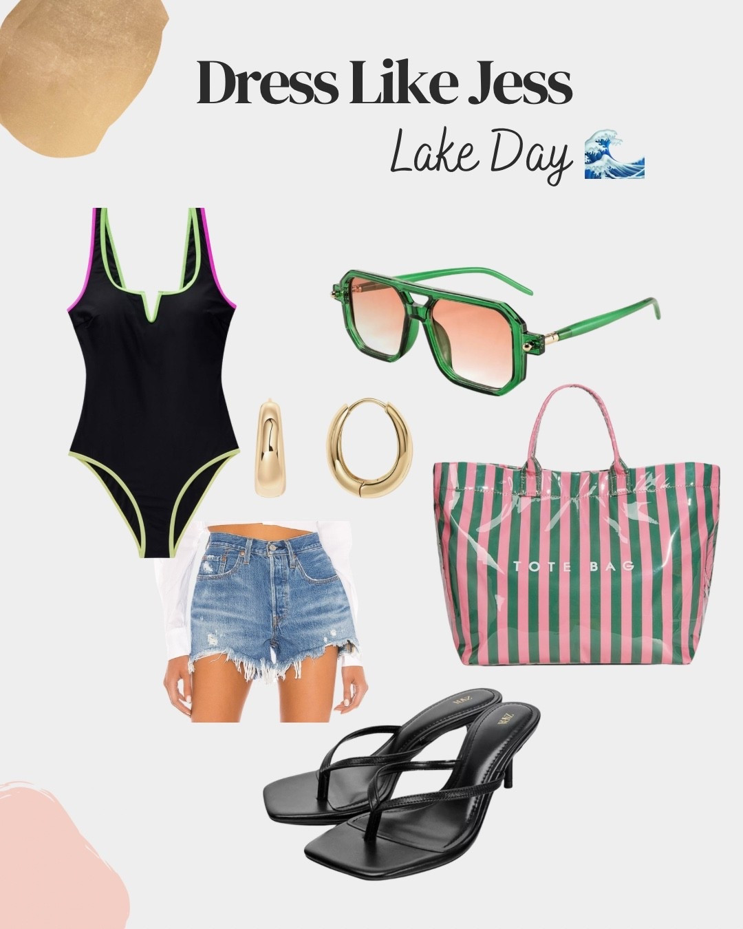 Dress like Jess
Lake day
Beach bag
Levi shorts
Sunglasses
Heel Sandals

#LTKootd #LTKOver40 #LTKSeasonal