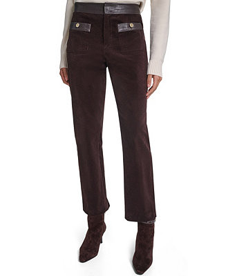 Women's High-Waist Straight Corduroy Pants | Macy's