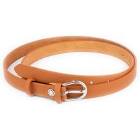 Women's Tan Belt - Brown Leather Womens Beige 2.0 cm Skinny Thin | Etsy (US)