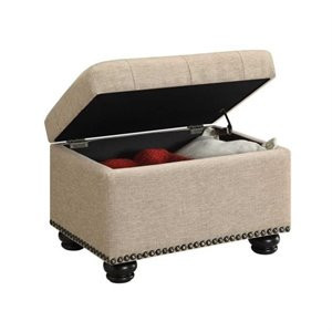 Pemberly Row Storage Ottoman in Tan | Homesquare
