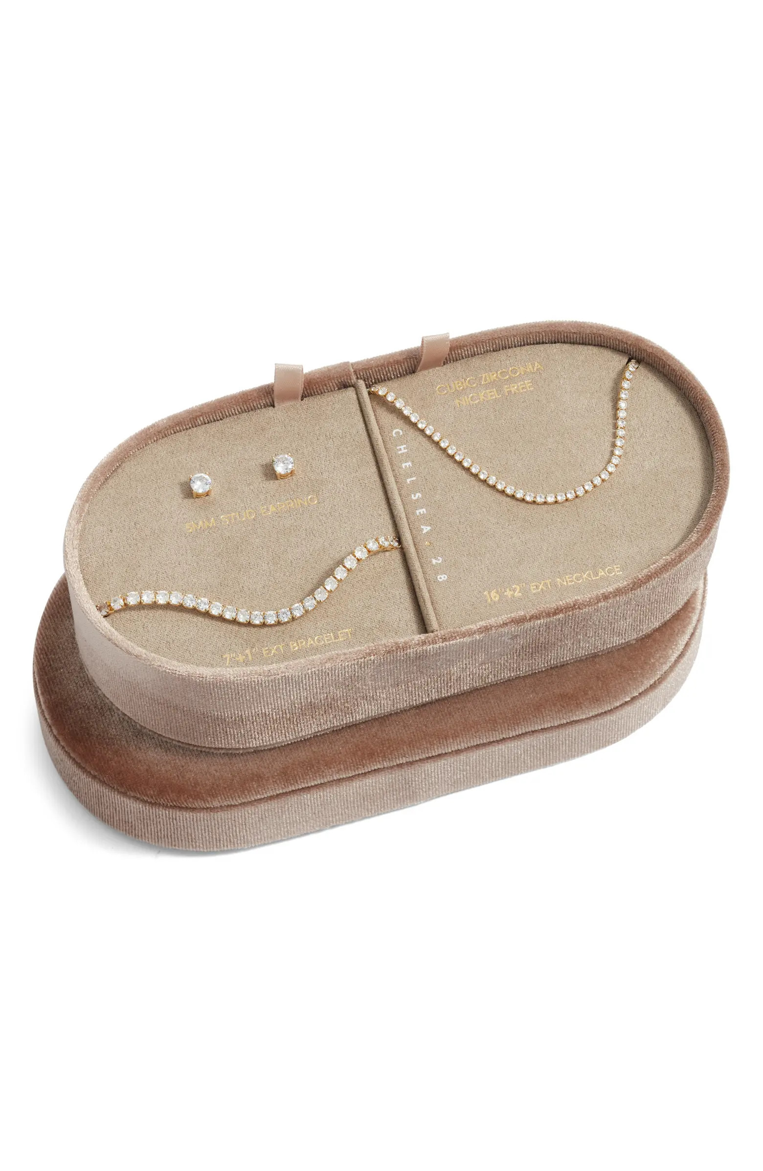 Chelsea28 Cubic Zirconia Tennis Necklace, Bracelet & Earring Set | Nordstrom | Nordstrom