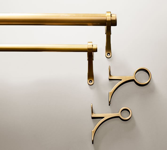 Brass Curtain Rod & Wall Bracket | Pottery Barn (US)