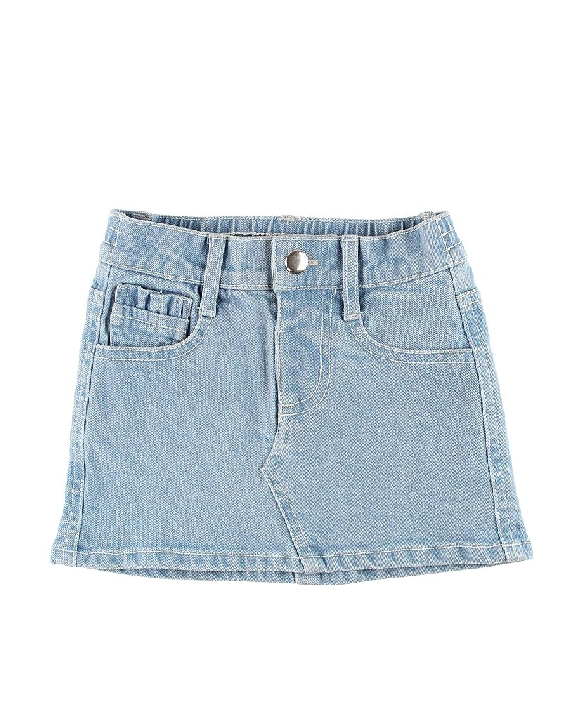 RuffleButts Baby/Toddler Girls Stretch Denim Jean Skirt | Amazon (US)