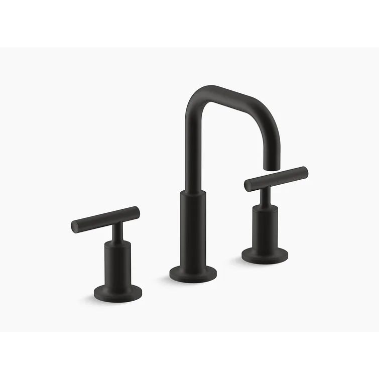 Purist® Widespread Faucet with Drain Assembly Low Lever Handles and Low Gooseneck Spout | Wayfair North America