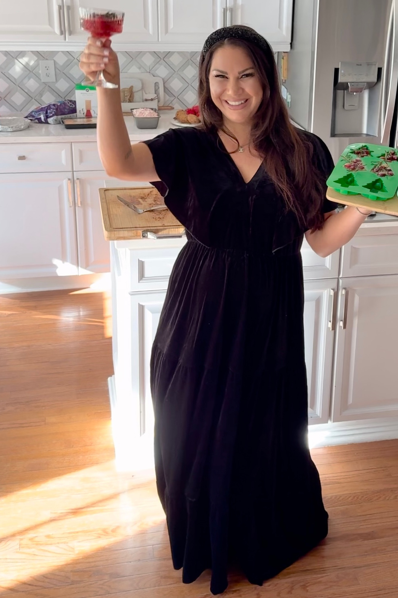 Christmas dress. Holiday dress. Date night dress. Women’s cocktail dresses . Maxi dress. Clever dress. New Year’s Eve dress outfit. Family photo outfit dress. Flowy long v-neck dress. 🖤

#LTKSeasonal #LTKHoliday #LTKfindsunder50