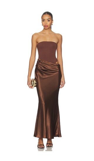 ALL THE WAYS Carrie Maxi Dress in Brown. - size XS | Revolve Clothing (Global)