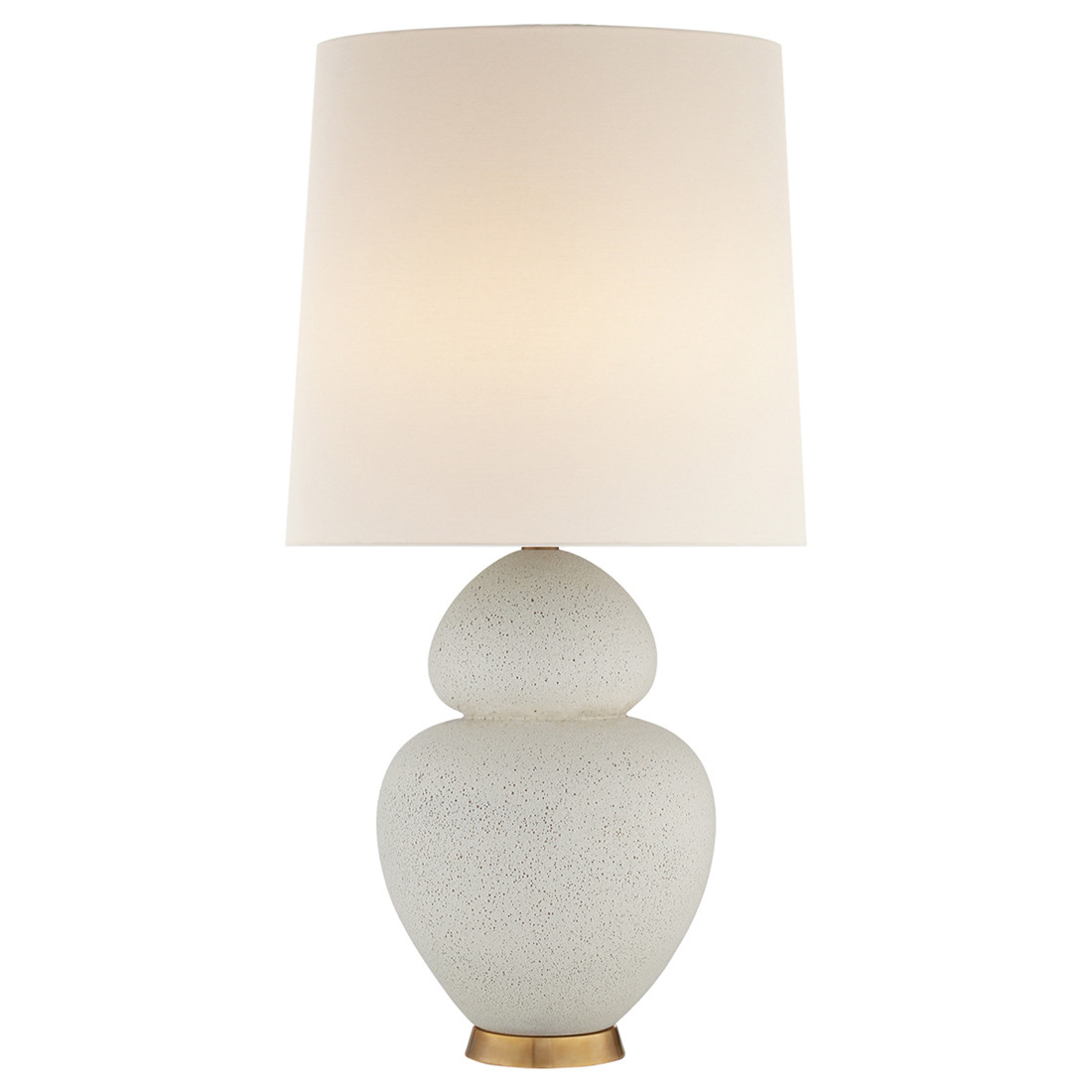 Visual Comfort Michelana Modern Chalk White Ceramic Linen Bedside Table Lamp | Kathy Kuo Home