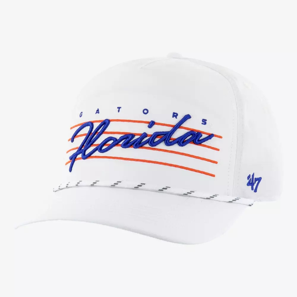 47 Brand Florida Gators Downburst Hitch Hat, White | PGA TOUR Superstore