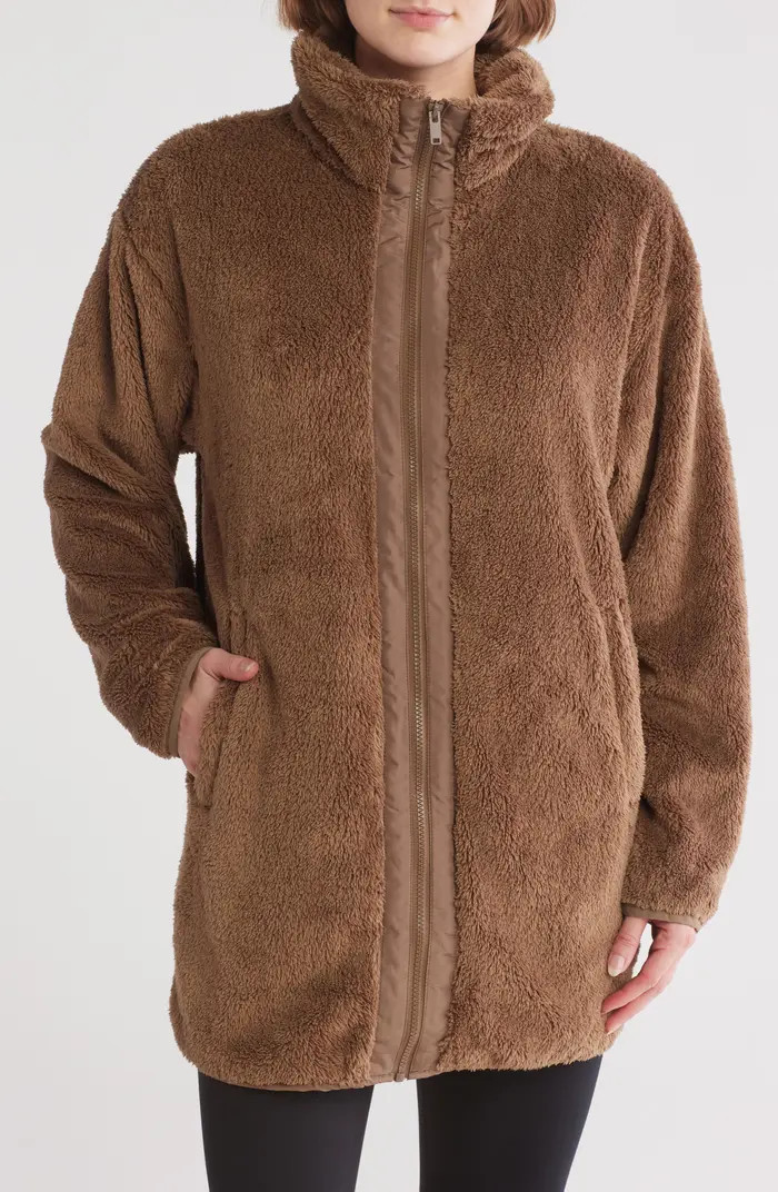 Z by Zella Faux Shearling Longline Jacket | Nordstromrack | Nordstrom Rack