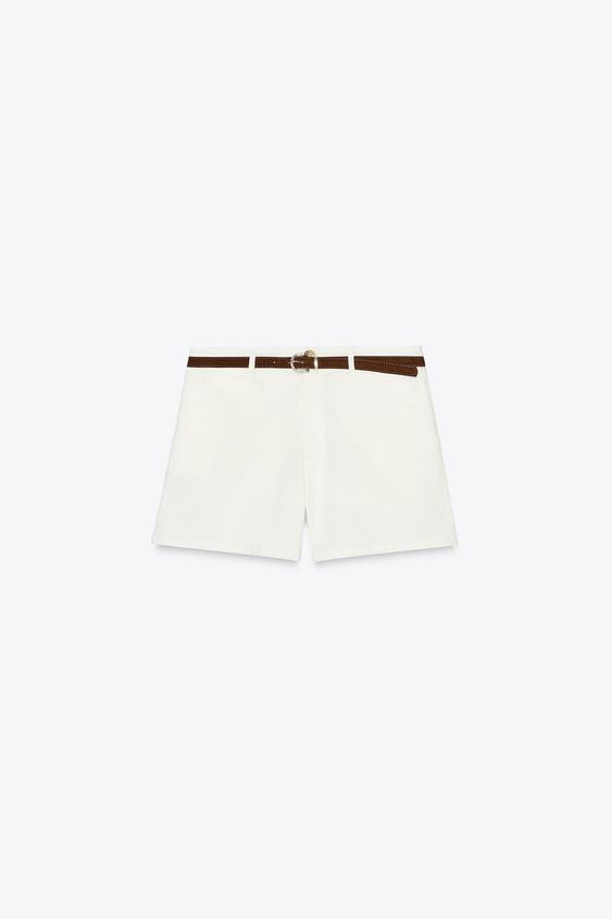 BELTED DARTED BERMUDA SHORTS | Zara UK