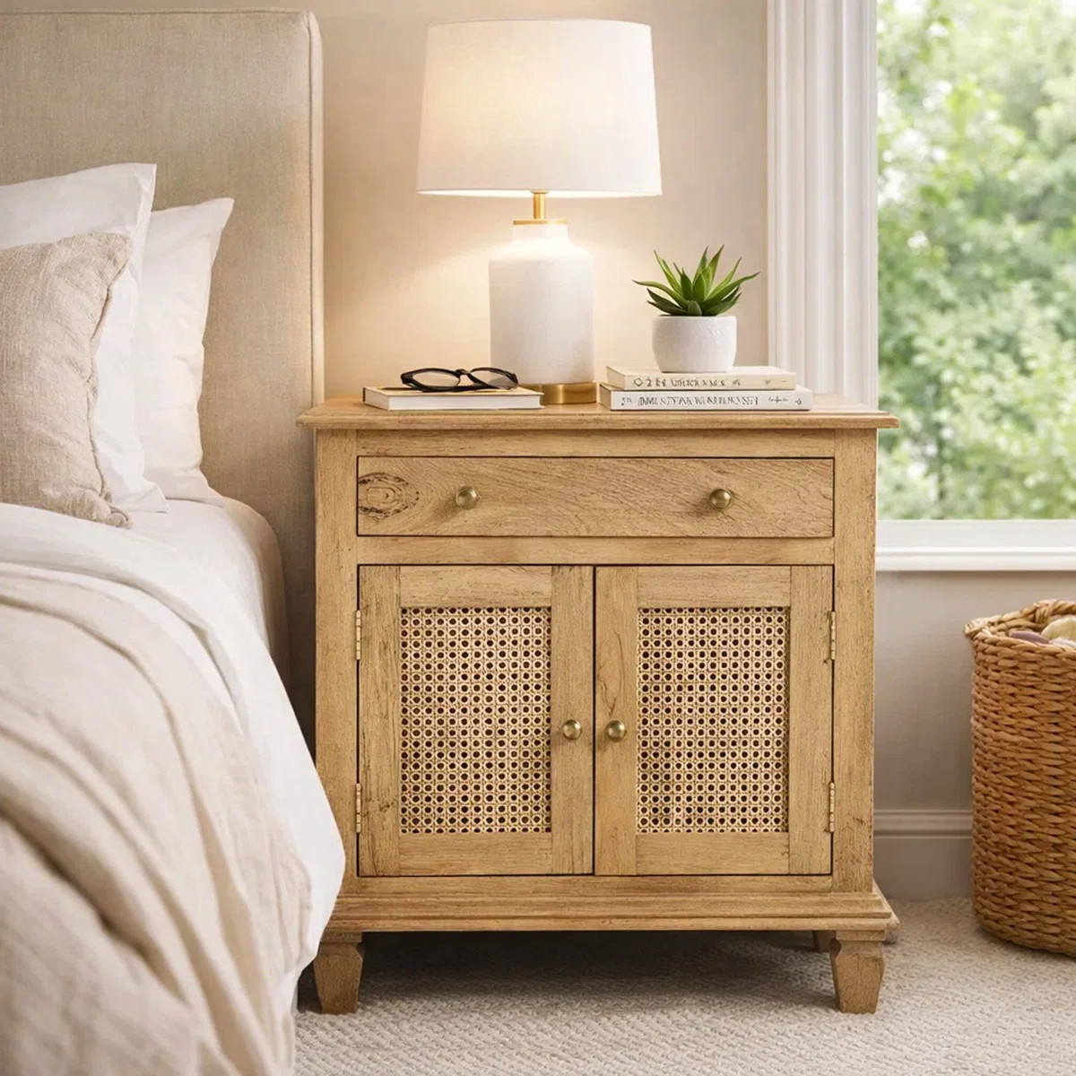 Timaj 30 inch Solid Wood brown Nightstand | Wayfair North America