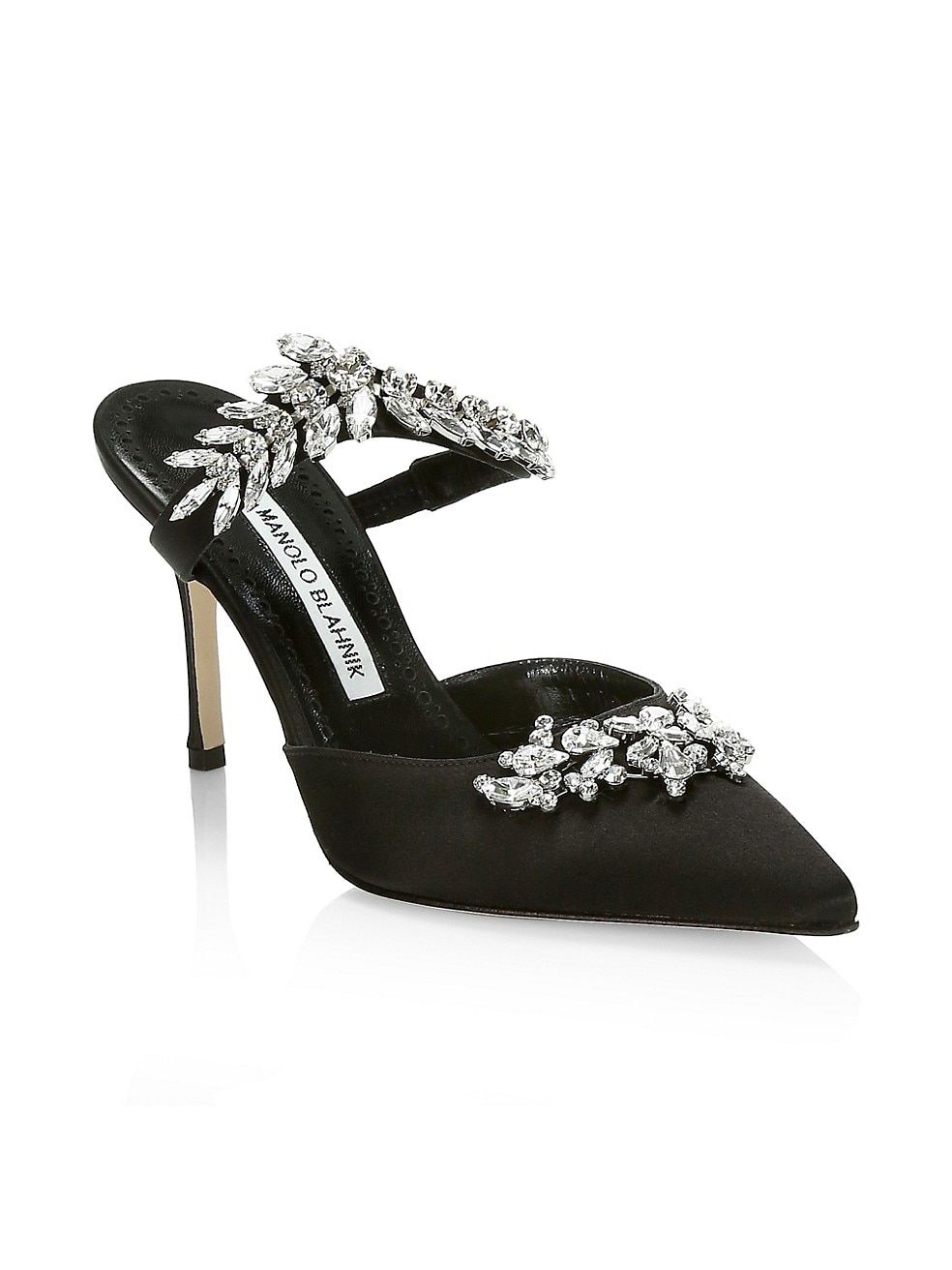 Lurum 90 Crystal-Embellished Satin Mules | Saks Fifth Avenue