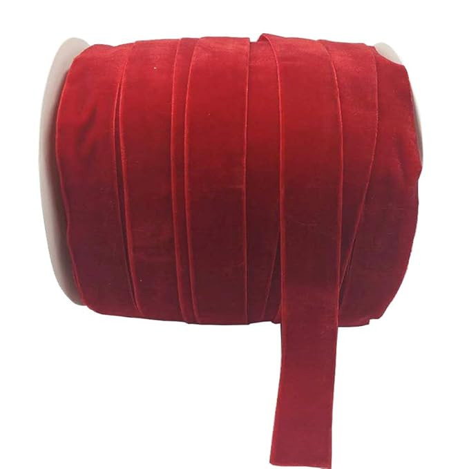 10 Yards Velvet Ribbon Spool Available in Many Colors (Red, 1") | Amazon (US)