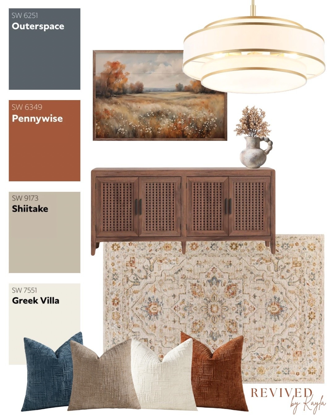 Blue and rust orange room design mood board 🍂

#livingroom #roomdesign #roomdecor #homedesign #homedecor #paintcolors #moodboard #colorscheme #homeideas #homeinspo #interiordesign #sherwinwilliams #wayfair #amazon 

#LTKHome