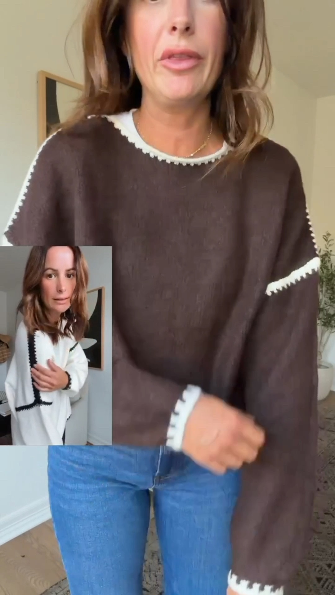 This sweater with the contrast stitching is so dang cute, I had to get it in another color!! 

#LTKootd #LTKSaleAlert #LTKFindsUnder50