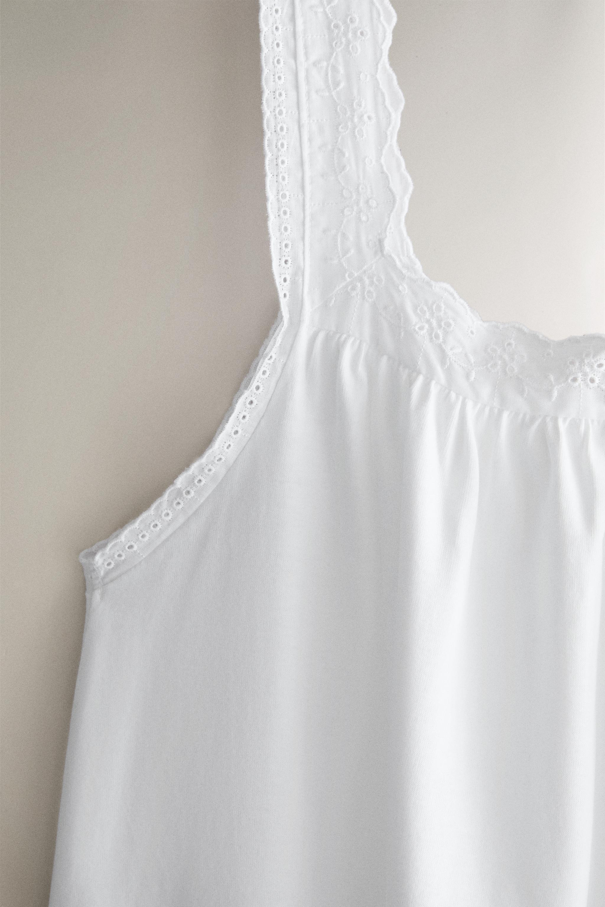 COTTON NIGHTDRESS WITH LACE TRIM | Zara UK