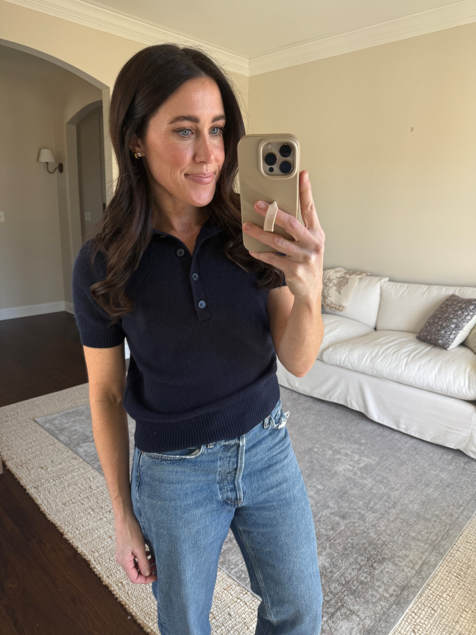 Cashmere Polo Wearing Small
