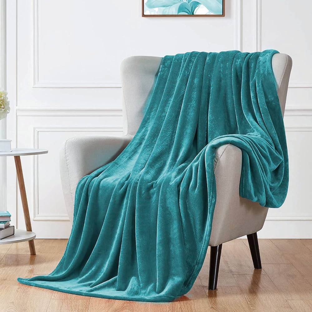 Walensee Fleece Blanket Plush Throw Fuzzy Lightweight (Twin Size 60x80 Teal) Super Soft Microfiber Flannel Blankets for Couch, Bed, Sofa Ultra Luxurious Warm and Cozy for All Seasons | Amazon (US)