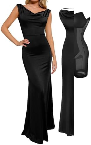 Popilush Women Shapewear Maxi Dress Sleeveless Long Formal Cocktail Party Elegant Bodycon Dresses... | Amazon (US)