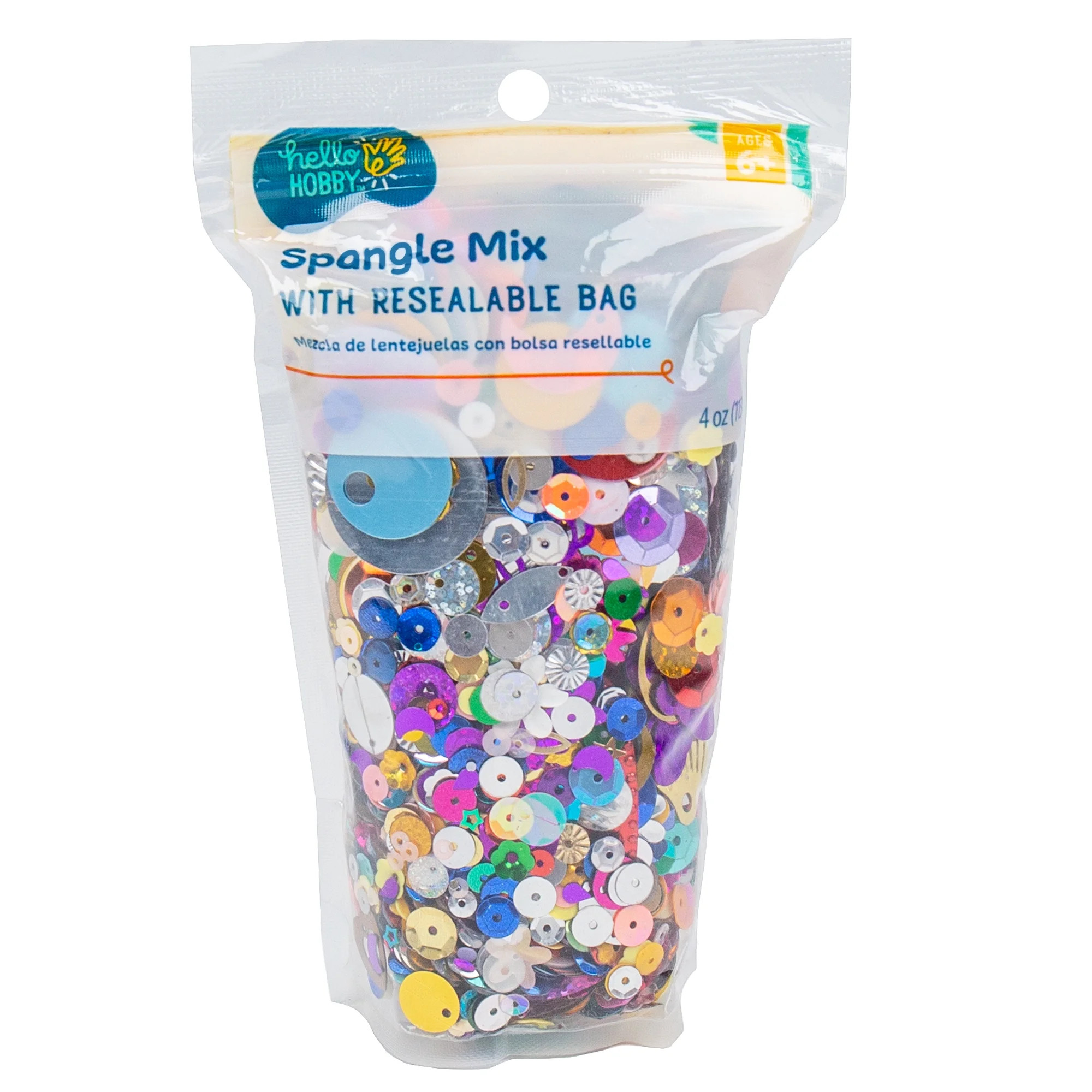 Hello Hobby Multicolor Spangle, Sequin & Confetti Mix, 4 oz., for Crafts & Party Decor | Walmart (US)